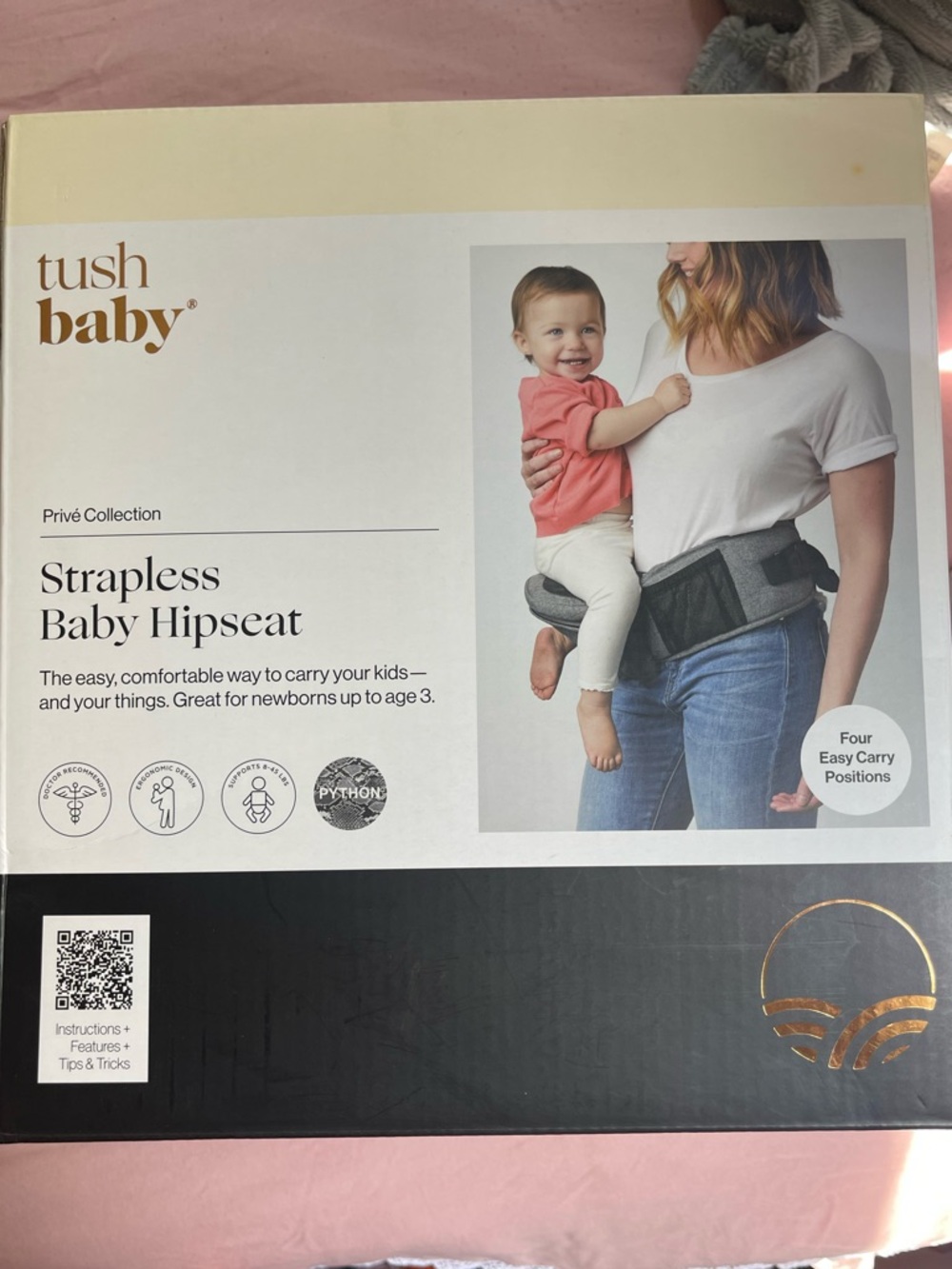 tush baby Strapless Baby Hipseat - Gray
